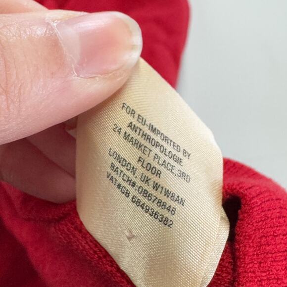 MOTH Dress Womens‎ Medium Cherry Red Chester Bell Sleeve Sweater Anthropologie - Picture 5 of 9